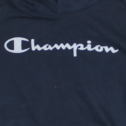 Champion Boys Navy Blue Pullover Hoodie XL 13-14 Years Cotton Blend