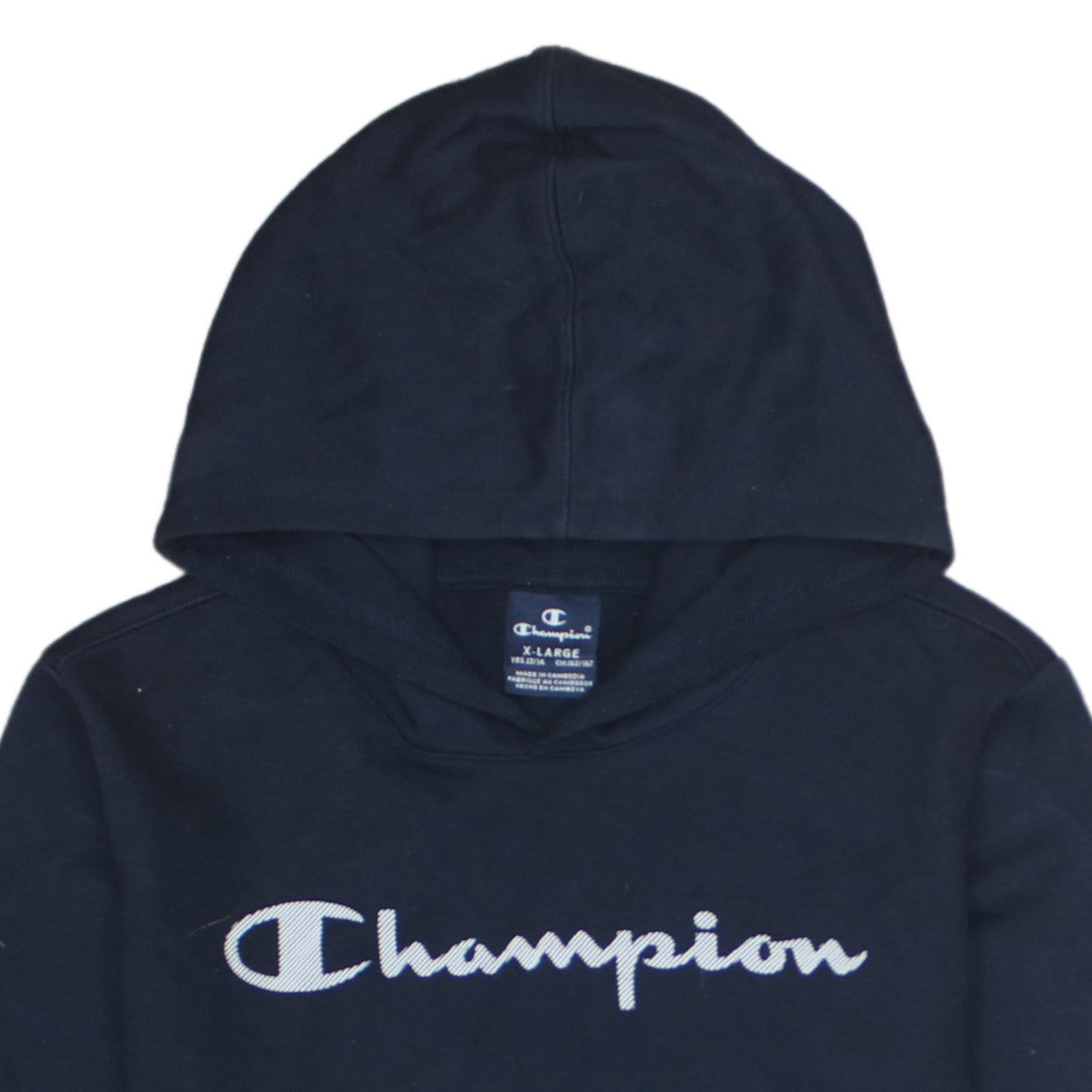 Champion Boys Navy Blue Pullover Hoodie XL 13-14 Years Cotton Blend