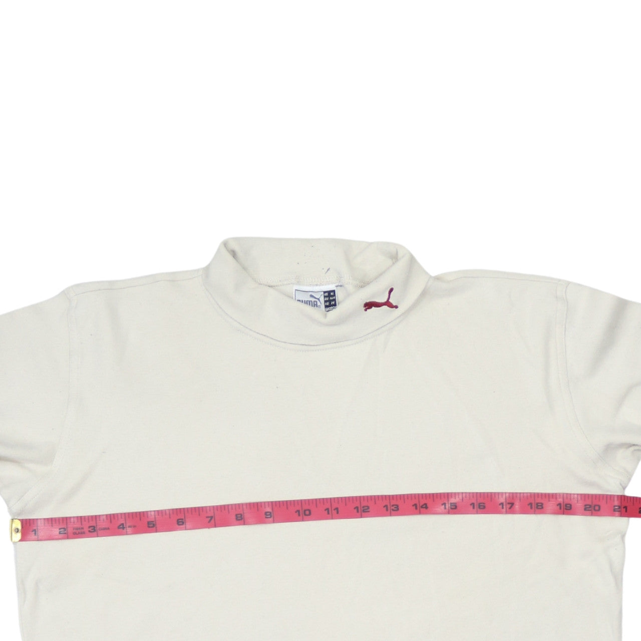 PUMA Men's White XL Roll Neck Long Sleeve Cotton T-Shirt