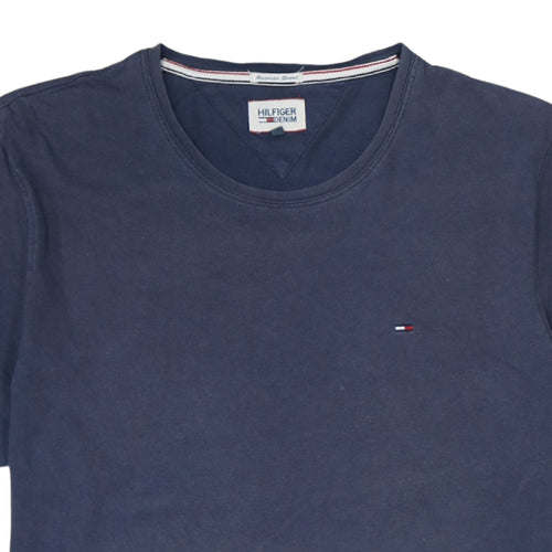 Hilfiger Denim Men's Blue Crew Neck Cotton T-Shirt Size M