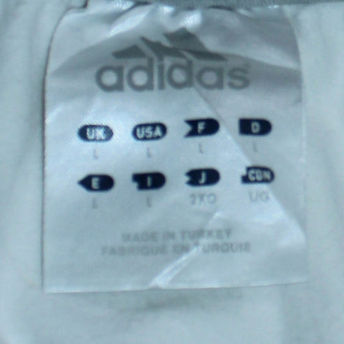 Adidas Men's White Sleeveless Graphic T-Shirt L Cotton Elastane