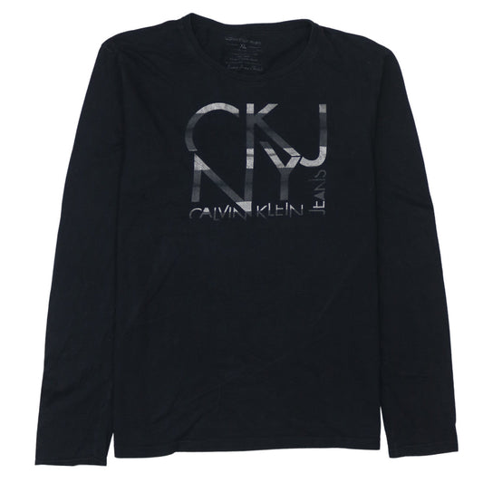 Calvin Klein Jeans Men's Black XL Long Sleeve Graphic T-Shirt