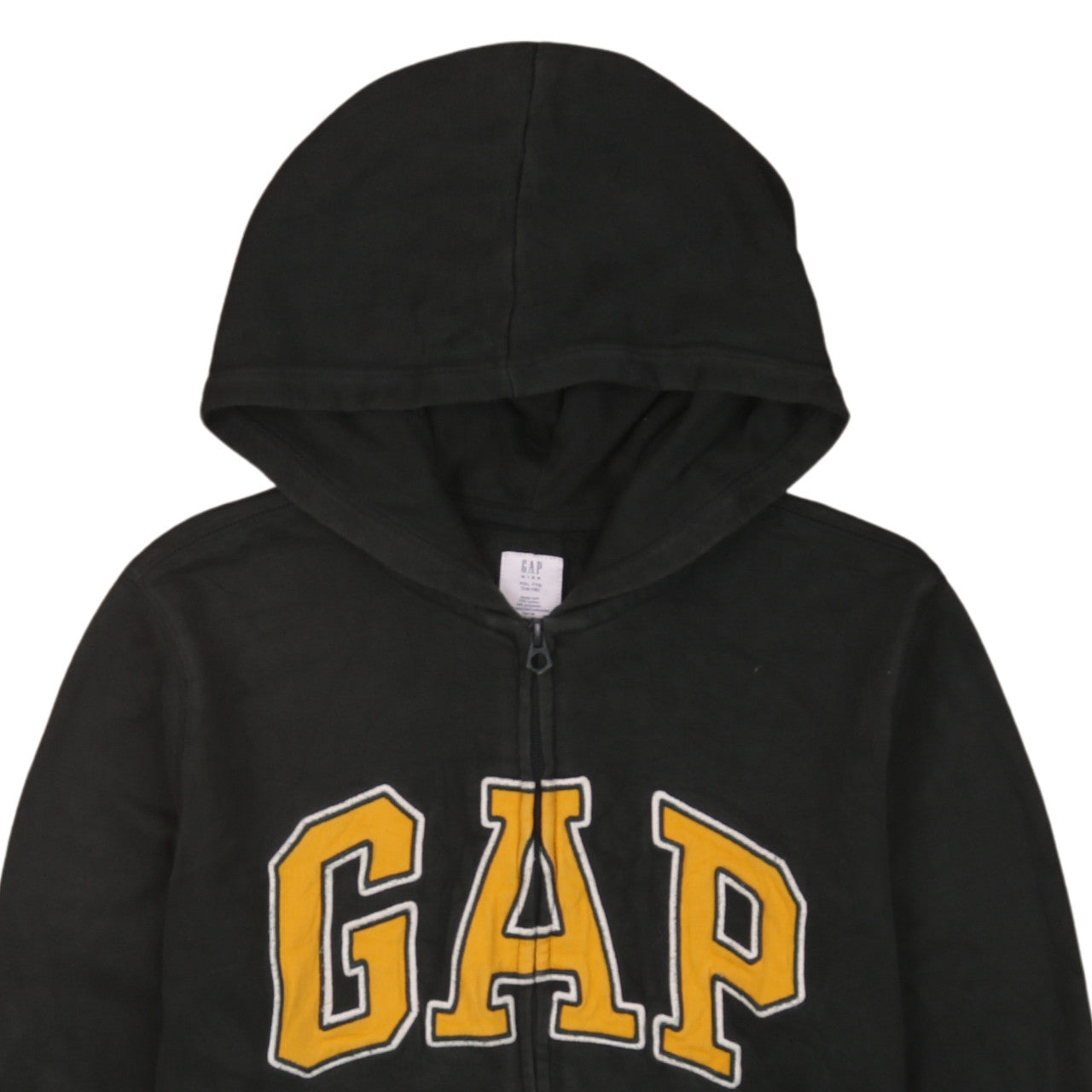 GAP Kids Boys Black Full Zip Hoodie Size 14-16 Cotton Blend Logo