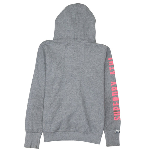 Superdry Womens Grey Full Zip Hoodie Size M Hooded Sweatshirt