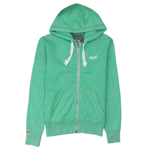 Superdry Men's Green Full Zip Hoodie Sweatshirt S Classic Fit