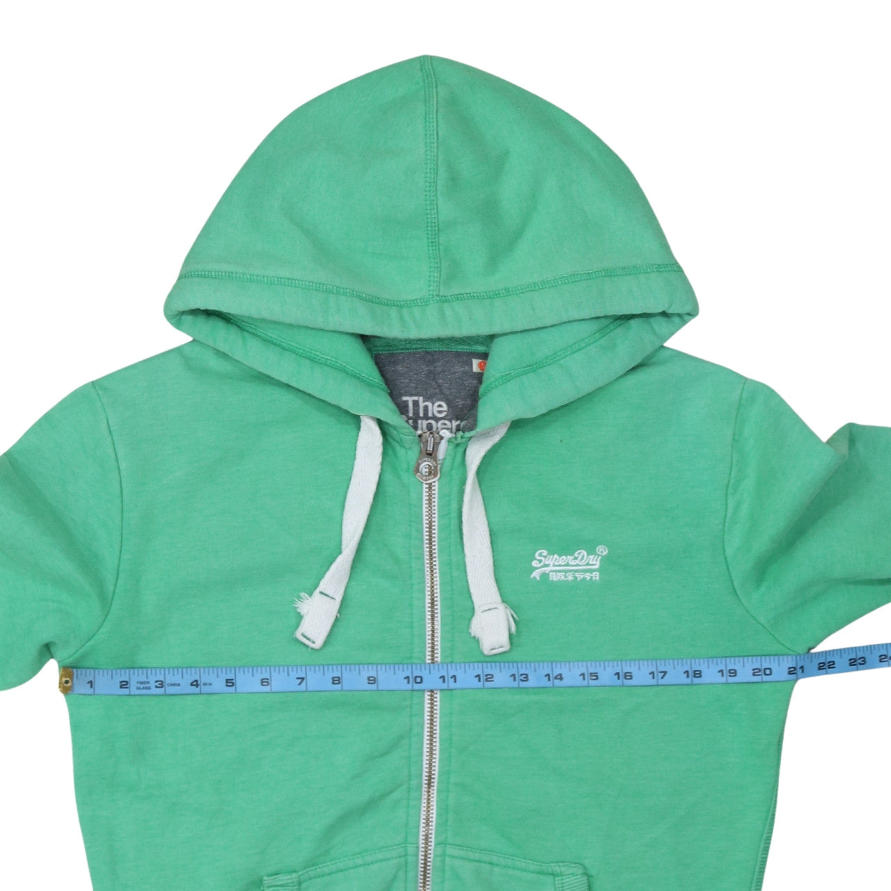 Superdry Men's Green Full Zip Hoodie Sweatshirt S Classic Fit