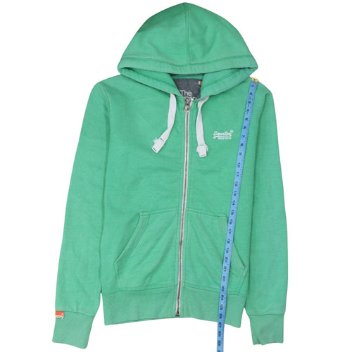 Superdry Men's Green Full Zip Hoodie Sweatshirt S Classic Fit