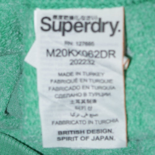 Superdry Men's Green Full Zip Hoodie Sweatshirt S Classic Fit