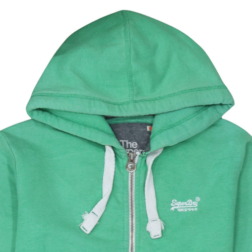 Superdry Men's Green Full Zip Hoodie Sweatshirt S Classic Fit