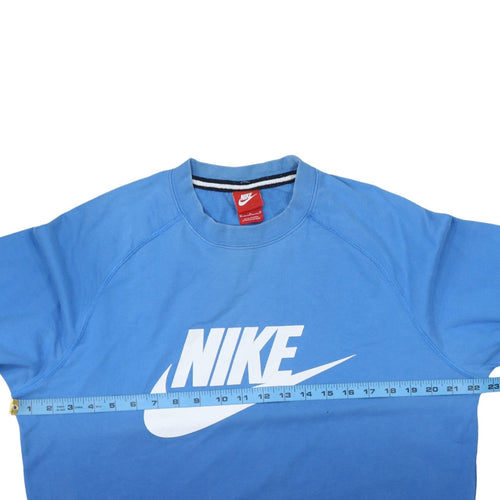 Nike Men's Blue Crew Neck Logo Pullover Sweatshirt Size M