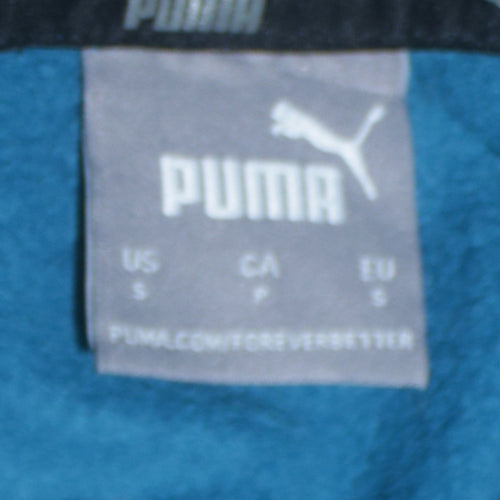 Puma Men's Blue Pullover Hoodie Small Graphic Logo Sportswear