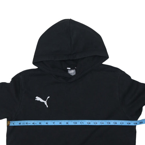 Puma Boys Black Pullover Hoodie 15-16 Years Athletic Fit Logo Design