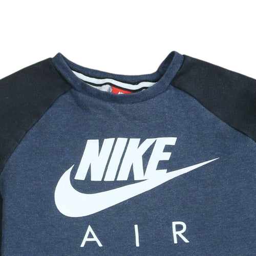 Nike Boys Blue Black Air Pullover Sweatshirt Size 12-13 Years