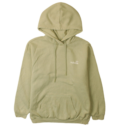 Adidas Womens Green Hoodie UK 12 Pullover Logo Cotton Blend