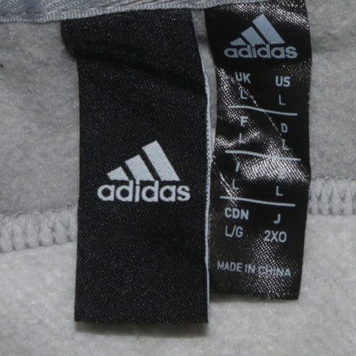 Adidas Womens Beige Full Zip Hoodie Size L Classic Sportswear
