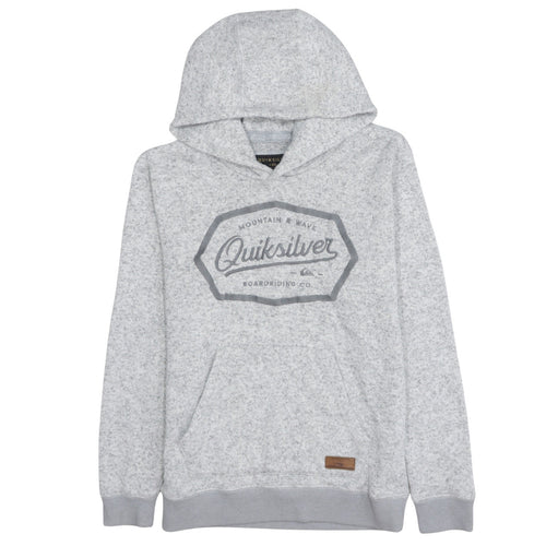 Quiksilver Womens Grey Pullover Hoodie Size L Logo Print Casual
