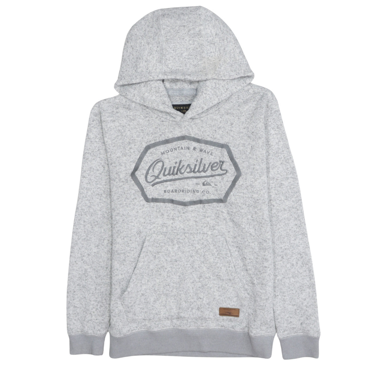 Quiksilver Womens Grey Pullover Hoodie Size L Logo Print Casual