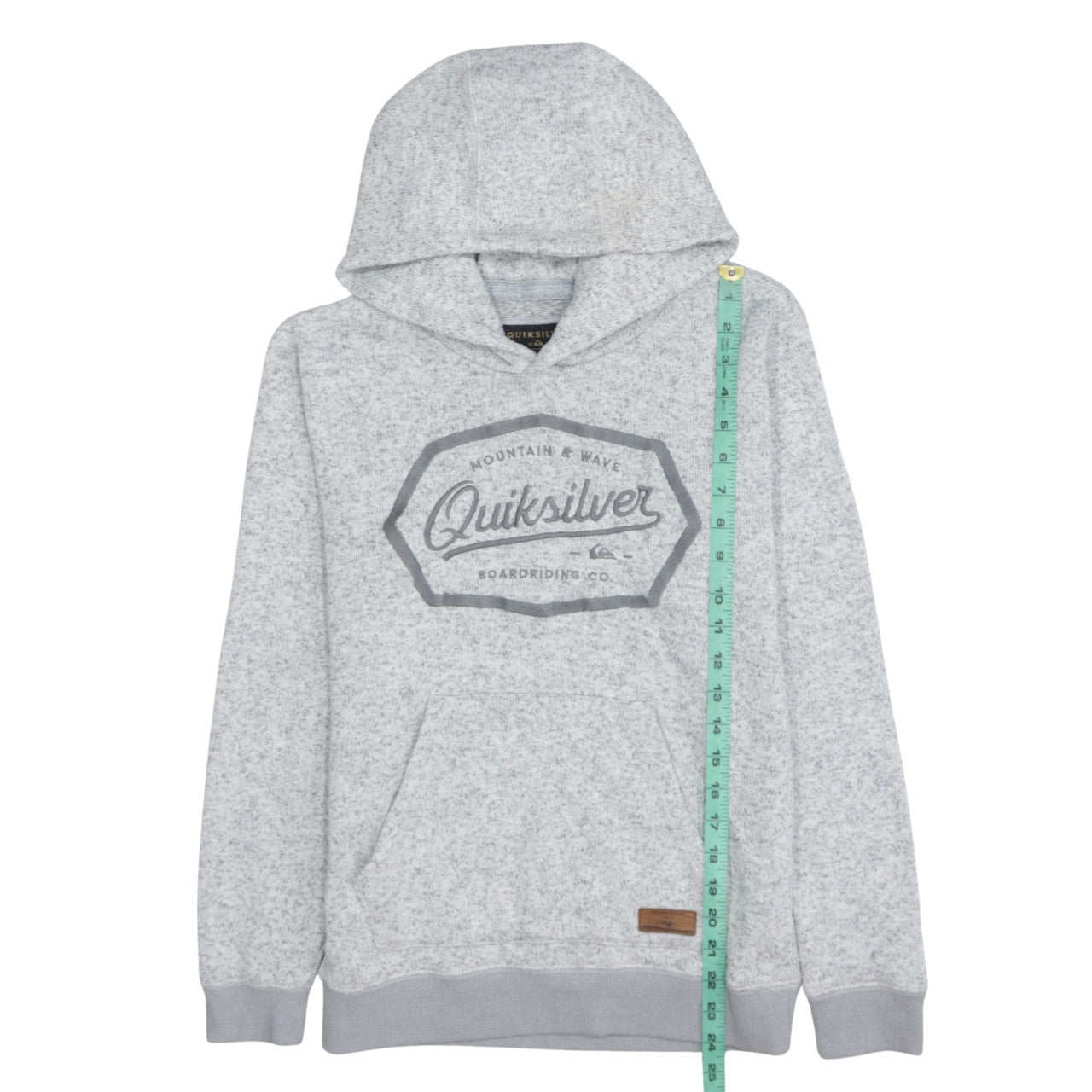 Quiksilver Womens Grey Pullover Hoodie Size L Logo Print Casual