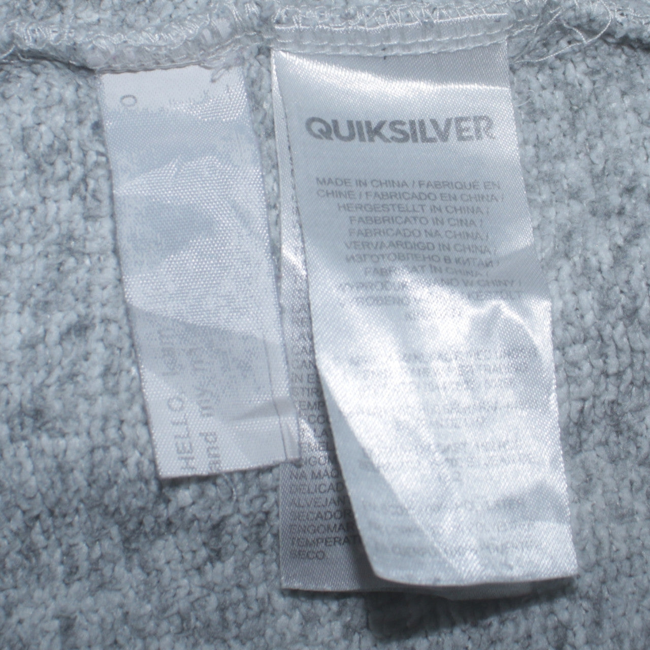 Quiksilver Womens Grey Pullover Hoodie Size L Logo Print Casual