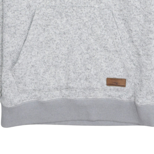 Quiksilver Womens Grey Pullover Hoodie Size L Logo Print Casual