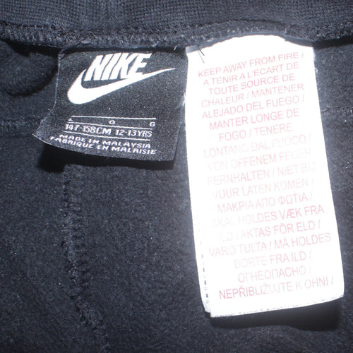 Nike Boys Black Jogger Sweatpants 12-13 Years Cotton Blend Drawstring