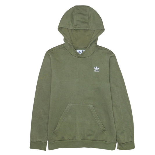 Adidas Boys Khaki Green Pullover Hoodie 11-12 Years Cotton Blend Logo Casual