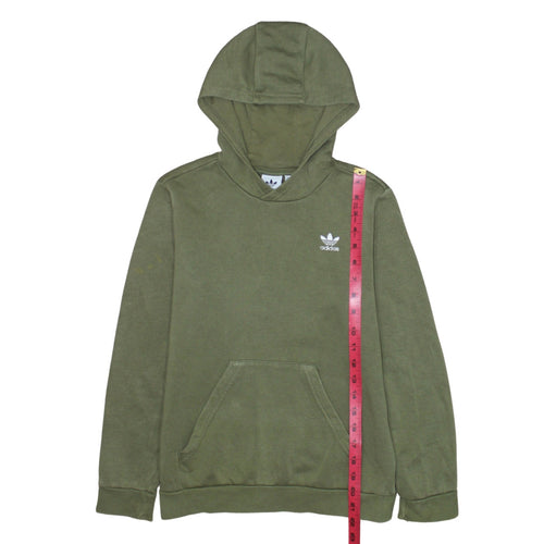 Adidas Boys Khaki Green Pullover Hoodie 11-12 Years Cotton Blend Logo Casual