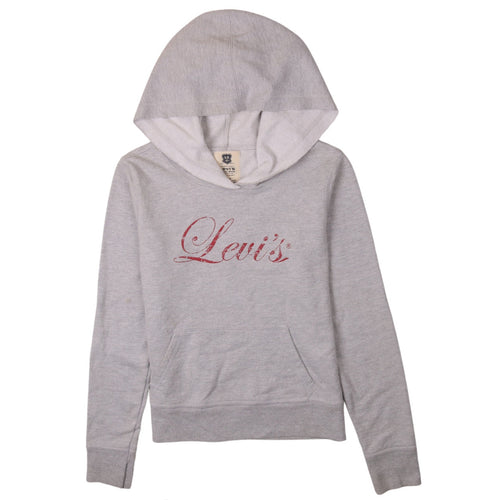 Levi's Womens Grey Pullover Hoodie Small Hooded Logo Sweatshirt