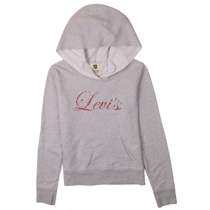 Levi's Womens Grey Pullover Hoodie Small Hooded Logo Sweatshirt