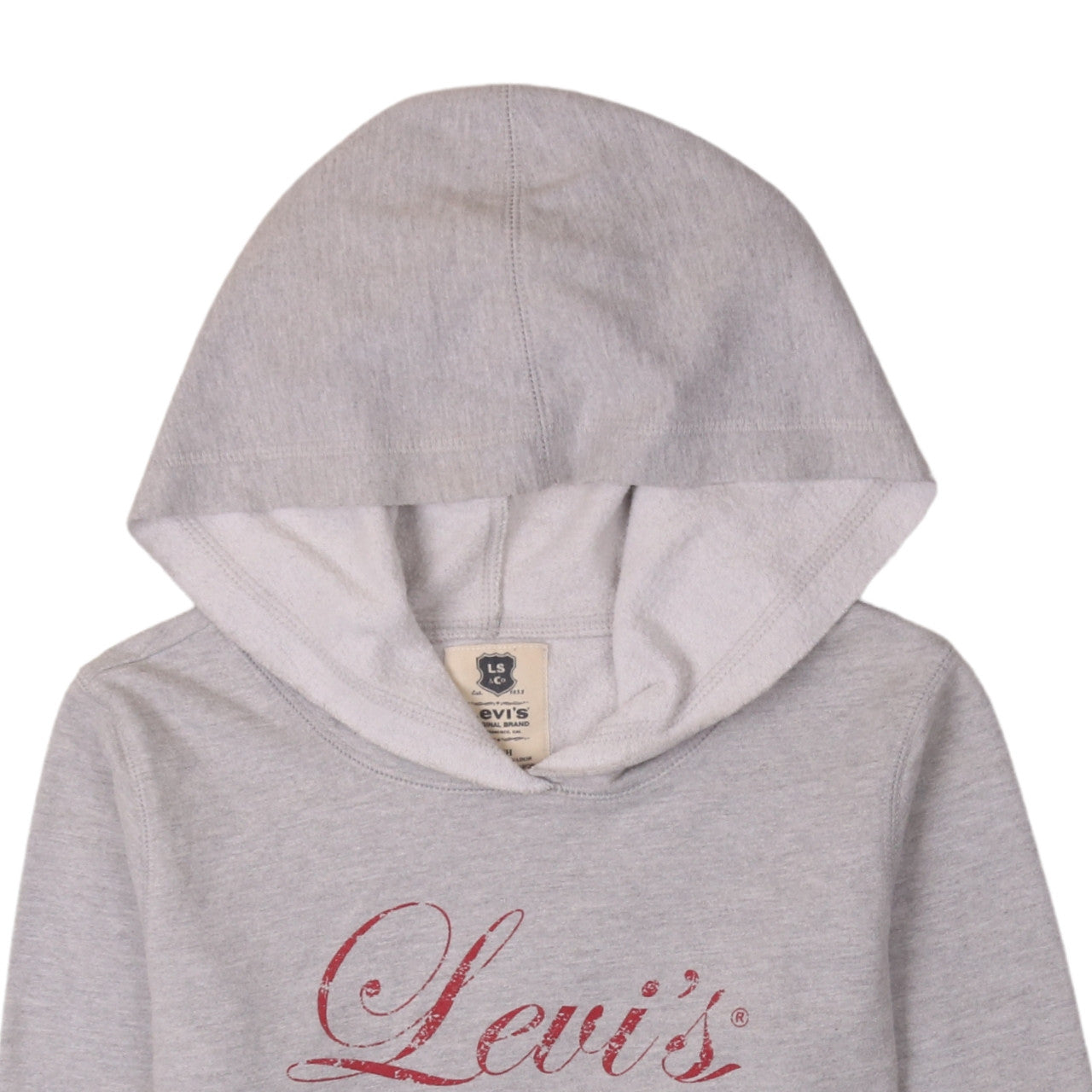 Levi's Womens Grey Pullover Hoodie Small Hooded Logo Sweatshirt