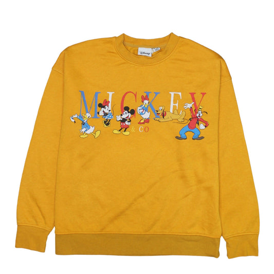 Disney Women’s Yellow Mickey & Co Pullover Sweatshirt Size S