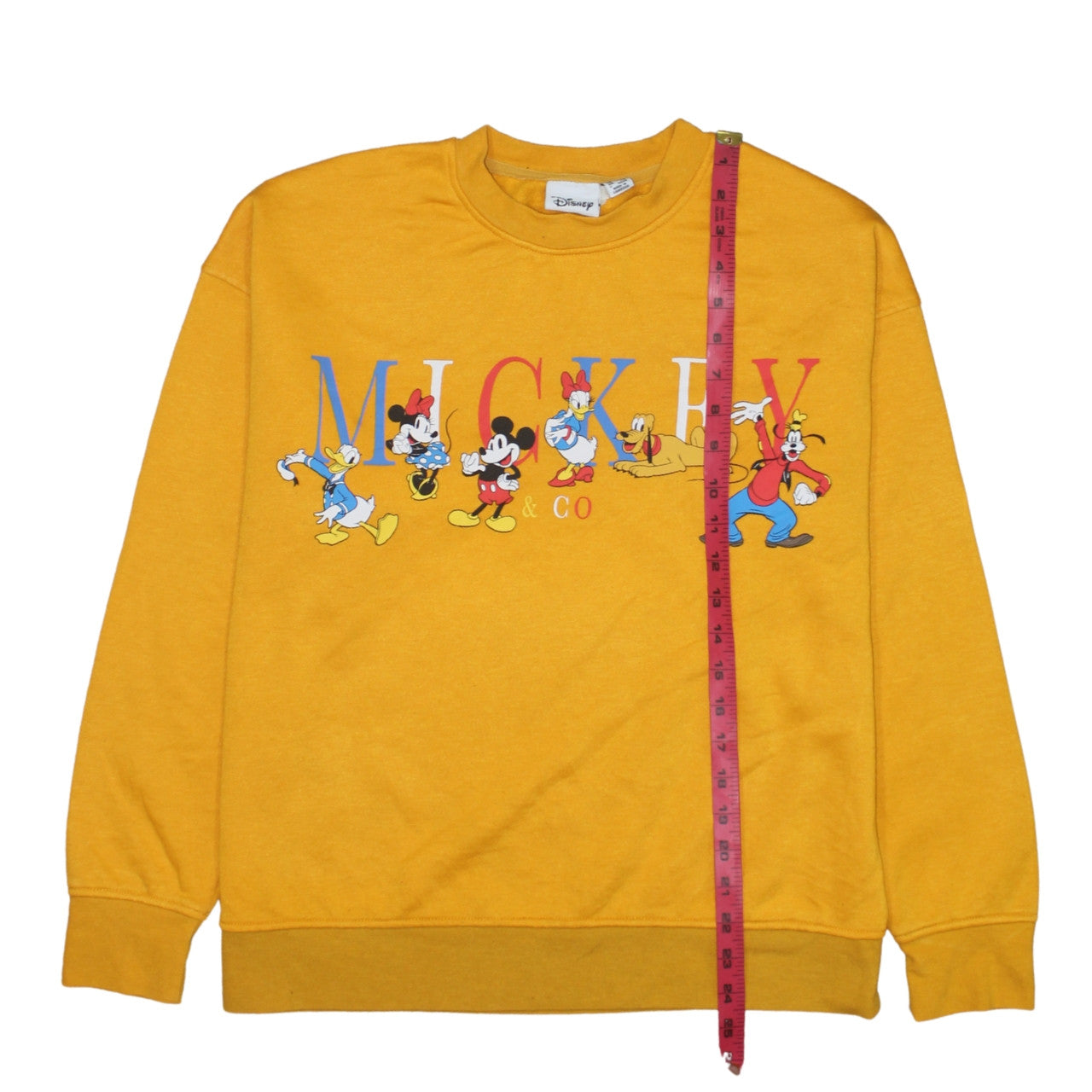 Disney Women’s Yellow Mickey & Co Pullover Sweatshirt Size S