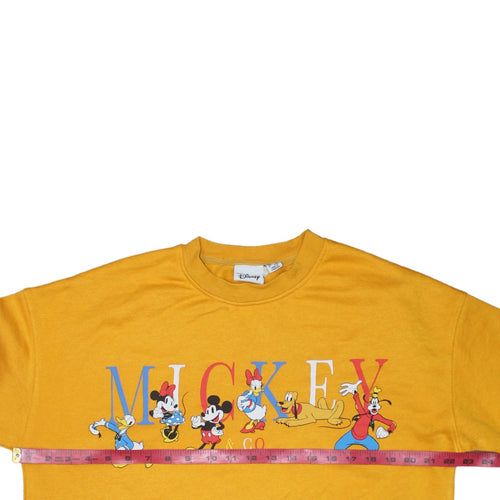 Disney Women’s Yellow Mickey & Co Pullover Sweatshirt Size S