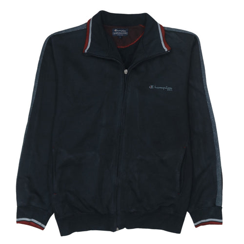 Champion Mens Black Full Zip Sweatshirt L Regular Fit High Neck