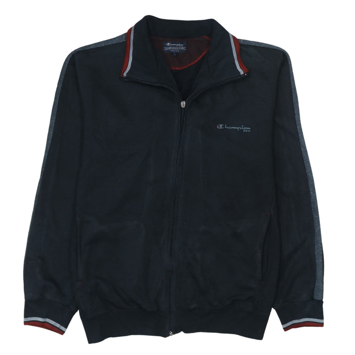 Champion Mens Black Full Zip Sweatshirt L Regular Fit High Neck