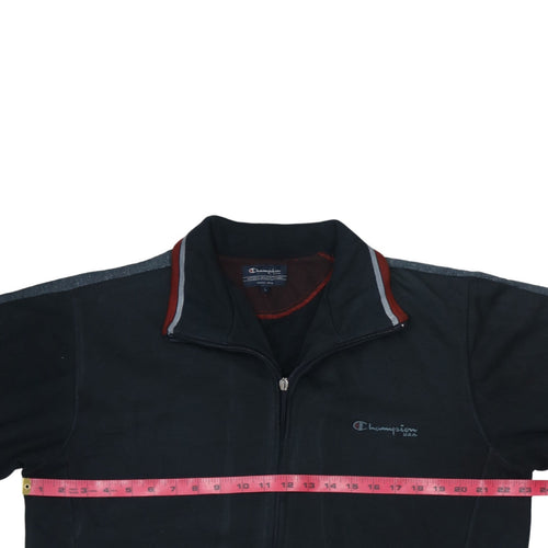 Champion Mens Black Full Zip Sweatshirt L Regular Fit High Neck