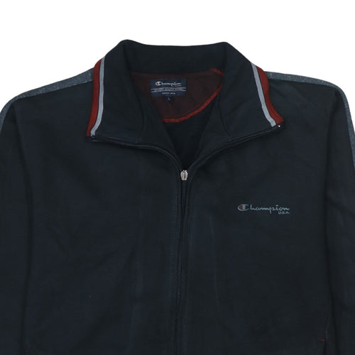 Champion Mens Black Full Zip Sweatshirt L Regular Fit High Neck