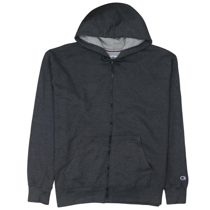 Champion Men Grey Full Zip Hoodie XL Regular Athletic Style