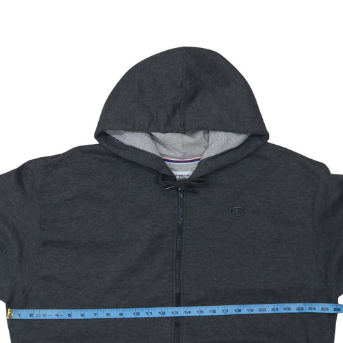 Champion Men Grey Full Zip Hoodie XL Regular Athletic Style