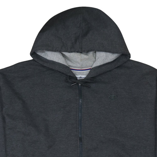 Champion Men Grey Full Zip Hoodie XL Regular Athletic Style