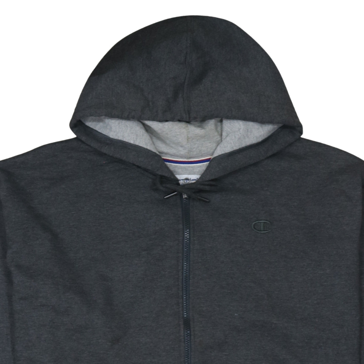 Champion Men Grey Full Zip Hoodie XL Regular Athletic Style