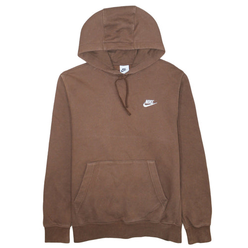 Nike Men's Brown Pullover Hoodie M Logo Fleece Sweatshirt