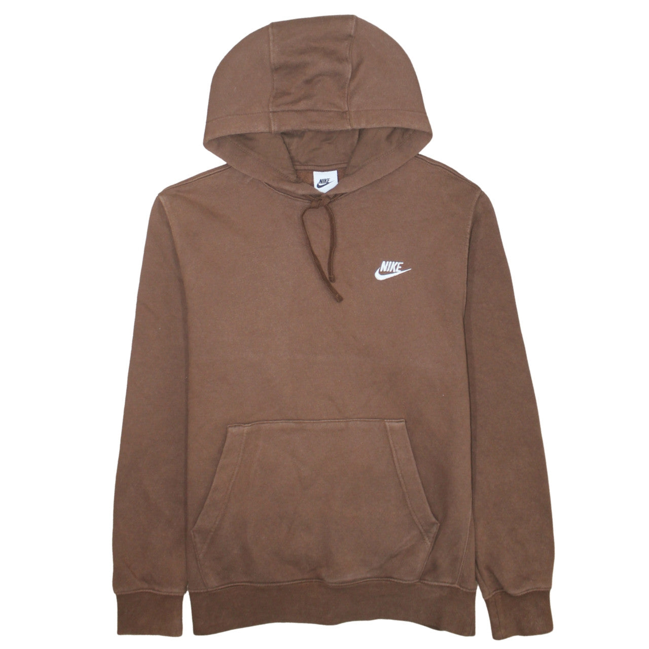 Nike Men's Brown Pullover Hoodie M Logo Fleece Sweatshirt