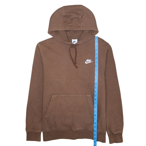 Nike Men's Brown Pullover Hoodie M Logo Fleece Sweatshirt
