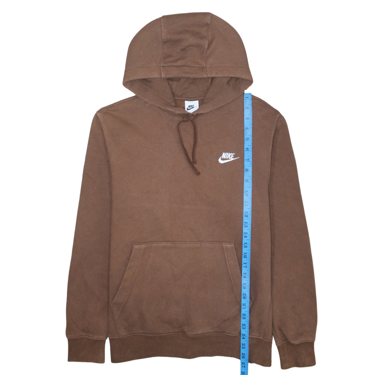 Nike Men's Brown Pullover Hoodie M Logo Fleece Sweatshirt