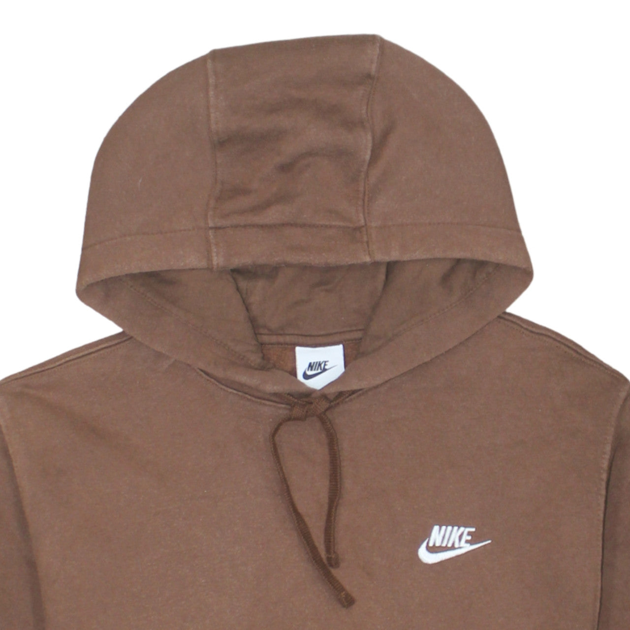 Nike Men's Brown Pullover Hoodie M Logo Fleece Sweatshirt