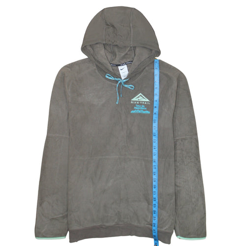 Nike Men’s Brown Therma-Fit Trail Pullover Hoodie L Embroidered Fleece