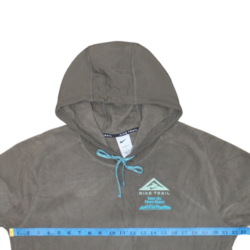 Nike Men’s Brown Therma-Fit Trail Pullover Hoodie L Embroidered Fleece
