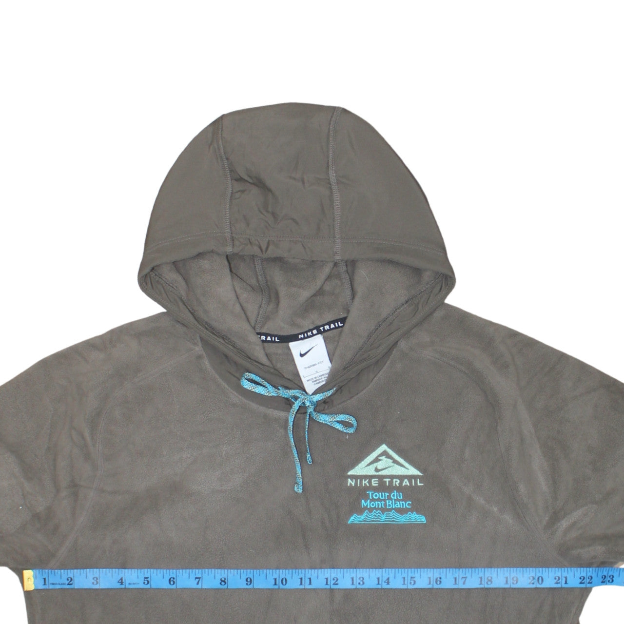 Nike Men’s Brown Therma-Fit Trail Pullover Hoodie L Embroidered Fleece