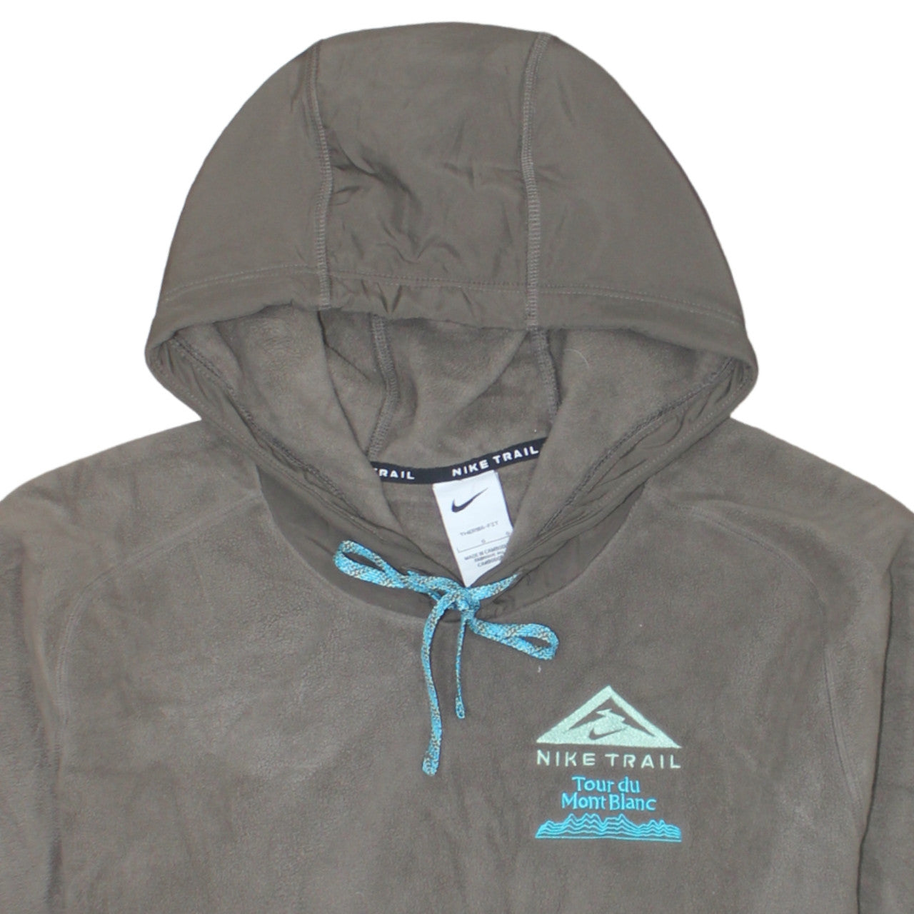 Nike Men’s Brown Therma-Fit Trail Pullover Hoodie L Embroidered Fleece